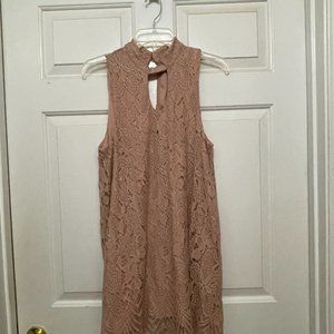Love Fire blush colored lacy dress